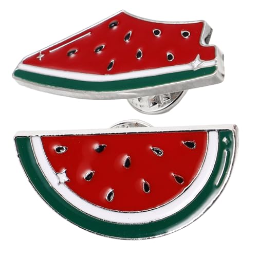 VALICLUD 2 Stück Teiliges Wassermelonen Broschen Niedliche Anstecknadeln Emaille Modischer Sweater und Cardigan Clip Vielseitiges Schmuck Accessoire für Damen und Herren Einfach zu von VALICLUD