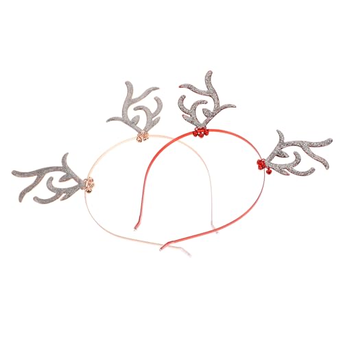 VALICLUD 2 Stück Teiliges Weihnachts Rentier Geweih Haarband Langlebiges Festival Stirnband für Erwachsene und Wiederverwendbar mit Feiner Verarbeitung Festlicher Haarschmuck für Party und von VALICLUD