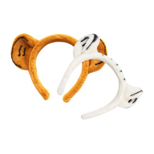VALICLUD 2stücke Tiger Ohren Haarreif Plüsch Material Kopfschmuck Party Cosplay Stirnband Haarschmuck Haarreif Einzigartiges Design Für Maskerade Und Mottopartys von VALICLUD