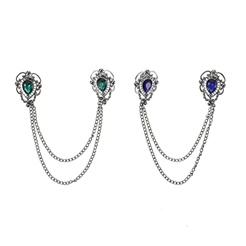 VALICLUD 2 Stück Tropfen-edelstein-kragen Krawattennadel Schalschnalle Männer Reversnadelkette Revers Kette Brosche Clips Email Pin Schwarze Krawatte Kragenkette Punkzubehör Stift Legierung VALICLUD 2 Stück Tropfen-edelstein-kragen Krawattennadel Schalschnalle Männer Reversnadelkette Revers Kette Brosche Clips Email Pin Schwarze Krawatte Kragenkette Punkzubehör Stift Legierung von VALICLUD