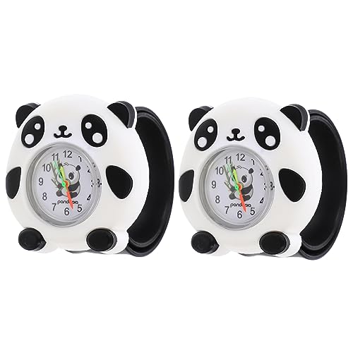 VALICLUD 2stücke Panda Form Uhr Junge Mädchen Schuluhr Modische Kinderuhren Aus Silikon Mit Genauer Zeitmessung Langlebige Armbanduhr Für Junge Mädchen Tragbar Und Einfach Zu Bedienen von VALICLUD