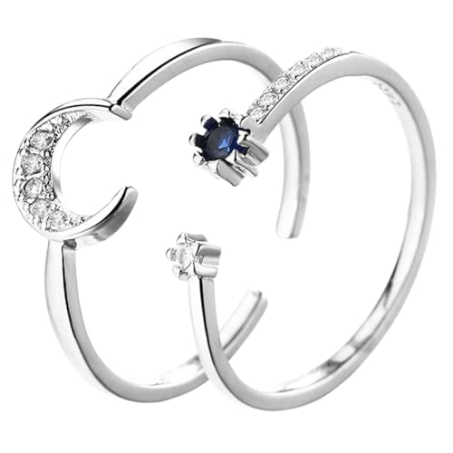 VALICLUD 2 Stück Verstellbare Damenringe Mond Stern Design Offener Abschluss Modischer Schmuck Geburtstagsgeschenk Trendige Kombination für Frauen Teens VALICLUD 2 Stück Verstellbare Damenringe Mond Stern Design Offener Abschluss Modischer Schmuck Geburtstagsgeschenk Trendige Kombination für Frauen Teens von VALICLUD