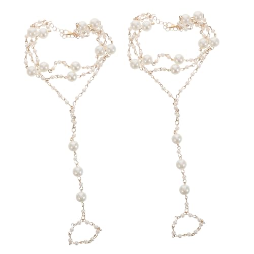 VALICLUD 2stücke Perlenfußkettchen Für Damen Mit Perlenquaste Verstellbar Strand-Accessoire Leicht Und Atmungsaktiv Sommerschmuck Für Urlaub Und Alltag von VALICLUD