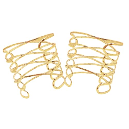 VALICLUD 2 Stück Verstellbarer Offener Metall Armreif im Hohles Design Manschette für Damen und Herren Eleganter Armschmuck für Party Hochzeit Alltag Hautfreundlich und Komfortabel von VALICLUD