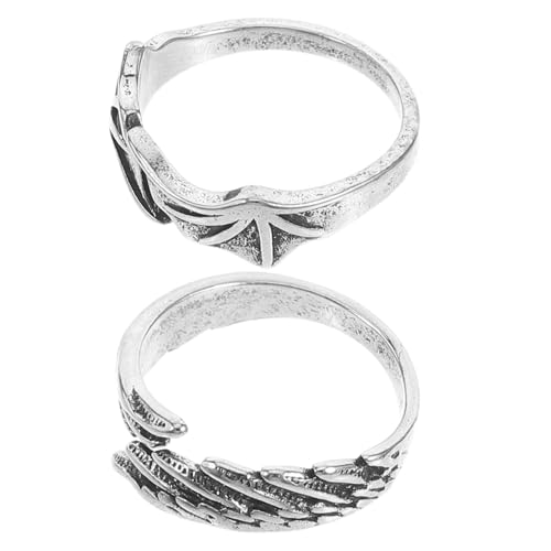 VALICLUD 2 Stück Verstellbarer Vintage Bat Wing Offener Schmuck Fingerring für und Frauen mit Flügel Design von VALICLUD