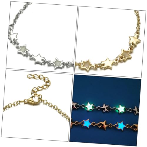 VALICLUD 2 Stück Verstellbares Leuchtendes Sternarmband Schmuck Hand Ornament für Frauen und Freundinnen Modisches Einstellbares Handgelenkband mit Dekorativer Kette für Alltag und Party von VALICLUD