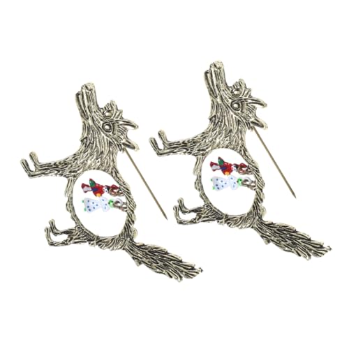 VALICLUD 2 Stück Vintage Brosche mit Hohlem Wolf Design für Damen Herren Retro Anstecknadel für Kleidung Jacke Hut Elegantes Zubehör für Mode Dekoration von VALICLUD