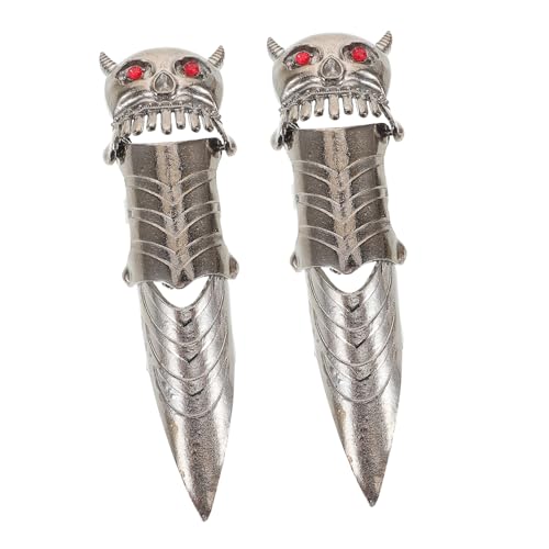 VALICLUD 2stücke Vollfingerringe Eule Krallenringe Metall Gothic Punk Für Damen Party Cosplay Halloween Bühnenauftritte Retro Kostümringe Schmuck Herren Ringe von VALICLUD