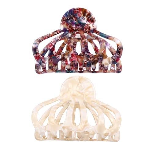 VALICLUD 2Stücke Rutschfeste Große Haar Clips für Damen Haarstyling Zubehör für Haartypen Hohle Haarkralle in Modischem Design von VALICLUD