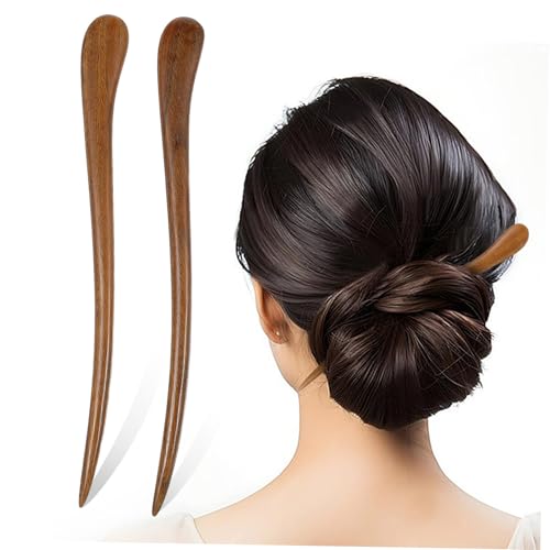VALICLUD 2 Stück Vintage Haarnadeln aus Holz Retro Haarspangen für Damen und Mädchen Stilvolle Haaraccessoires für Freizeit und Partys Muster von VALICLUD