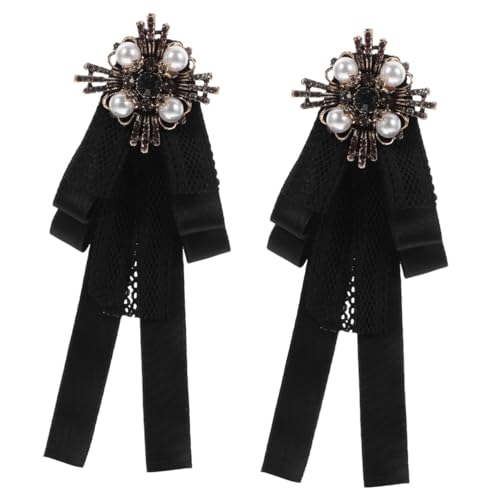 VALICLUD 2 Stück Vintage Perlenbrosche perlen brosche Damen Fliege Elegant Brosche Hals Brosche Anstecknadel aus Emaille Krawattennadel Brosche für Kleid Fliege für Frauen Spitze Black VALICLUD 2 Stück Vintage Perlenbrosche perlen brosche Damen Fliege Elegant Brosche Hals Brosche Anstecknadel aus Emaille Krawattennadel Brosche für Kleid Fliege für Frauen Spitze Black von VALICLUD