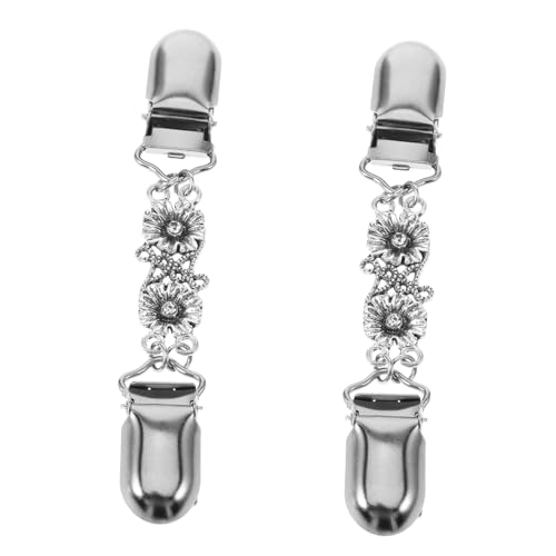 VALICLUD 2 Stück Vintage Strickjackenclip mit Kristallbrosche Vielseitiger Schal und Pulloverclip aus Robustem Zinklegierungsmaterial für Shirt Kleid und Cardigan von VALICLUD