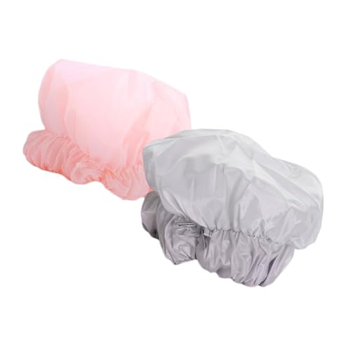 VALICLUD 2 Stück Wasserdichte Duschhauben Elastische Badekappen für Damen und Herren Wiederverwendbare Polyester Shower Caps Schutz vor Nässe Beim Duschen Schminken und Gesichtspflege von VALICLUD