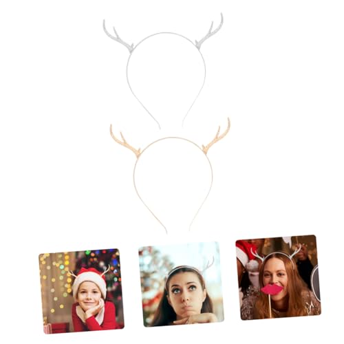 VALICLUD 2 Stück Weihnachtsgeweih Haarreif Originelles Rentier Geweih Stirnband Für Erwachsene Einheitsgröße Weihnachtskopfbedeckung Für Party Und Festlichkeiten von VALICLUD