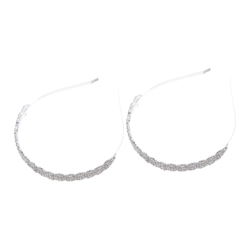 VALICLUD 2 Stück Wellenförmiges Braut Haarband mit Funkelnden Kristallen Leichtes und Komfortables Haarschmuck für Damen für Hochzeit Party und Besondere Anlässe Teiliges Silbernes von VALICLUD