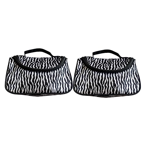 VALICLUD 2 Stück Zebra Kosmetiktasche Make Up Aufbewahrungstasche für Damen Organizer mit Reißverschluss für Reisen und Tägliche Nutzung Leicht und Langlebig von VALICLUD