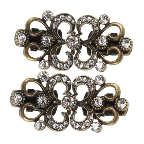 VALICLUD 2 Stück Zinklegierung Strickjacken Clips mit Strass Vielseitige Schal Kleiderverschlüsse für Damen Einfach zu Befestigende Broschen für Pullover Schals und Cardigans von VALICLUD