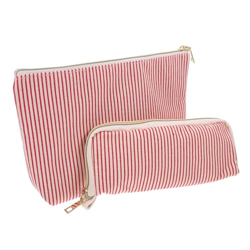 VALICLUD 2 Stück Zweiteiliger Make-up-Taschen-Set Reisen -toilettenartikelbeutel Faltbar Schminktasche Für Die Handtasche Make-up-geldbörse Mini Kulturbeutel Polyester Rot von VALICLUD