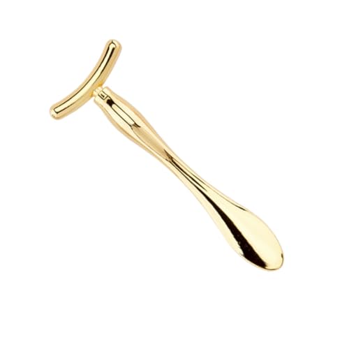 VALICLUD 2stücke Augenmassagestab Und Mini-make-up-löffel Beauty-scoop Und Make-up-spatel Aus Zinklegierung Für Gesichtsmasken Gold von VALICLUD