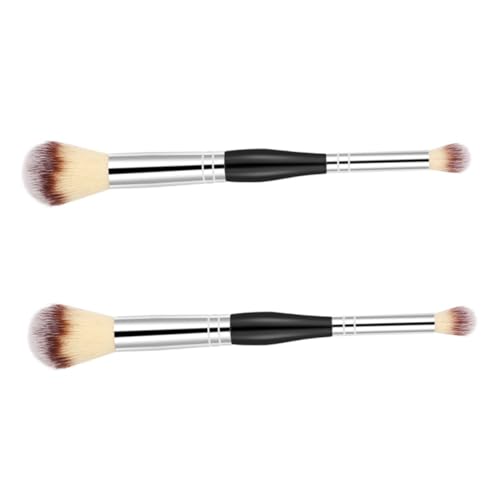 VALICLUD 2 Stücke Doppel Ende Puderpinsel für Kosmetikpinsel Blending für Lose Puder Rouge und Lidschatten Hautfreundlicher Aluminiumgriff Tragbares Make Up Tool von VALICLUD