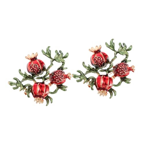 VALICLUD 2 Stücke Granatapfel Brosche Legierung für Frauen Modischer Anstecker für Muttertag Hochzeiten Besondere Anlässe Vielseitig Einsetzbar Kleidung Schmuck Accessoire von VALICLUD
