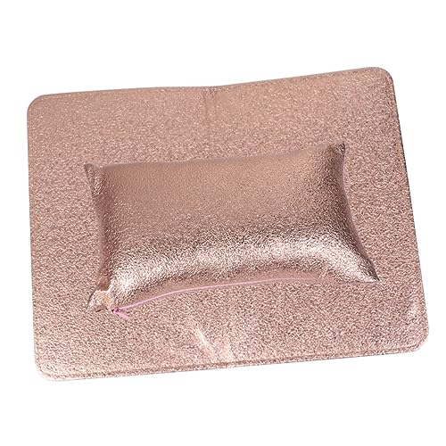 VALICLUD 2stücke Handauflage Pad Kissen Faltbare Handarmauflage Aus Pu-leder Haltematte Für Maniküre Bequeme Handmatte Nagelstudiokissen Praktisches Zubehör Für Maniküre Gold von VALICLUD
