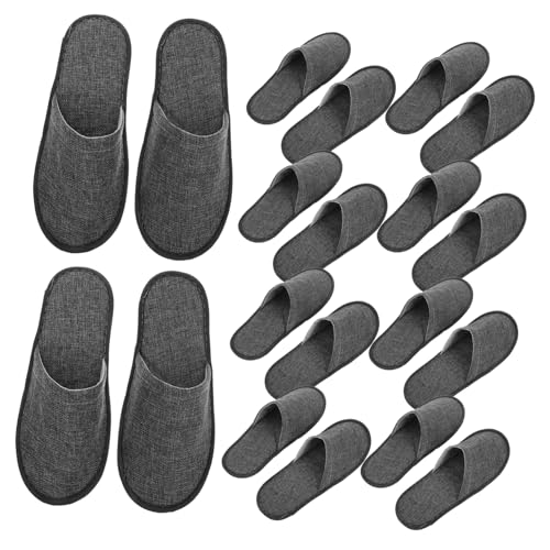 VALICLUD 20 Stück Faltbare Hausschuhe aus Baumwoll leinen für Gäste Rutschfest Wiederverwendbar Leicht und Kompakt für Hotel Zuhause Reise und Spa von VALICLUD