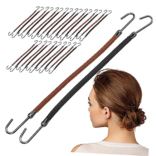 VALICLUD 20stücke Pferdeschwanzhalter-krawatte Mit Elastischem Haken Und Kordel Für Dickes Lockiges Langes Glatte Und Dünne Haare Haargummis Für Frauen Und Mädchen Einfach Zu Tragen von VALICLUD