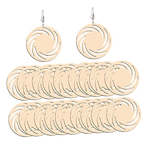VALICLUD 20 Stück Muster Hohl Holzohrringe Tropfenohrringe Träne Ohrringe Für Frauen Im Trend Creolen Für Damen Schmuck Partei-ohr- Holz Ohrhänger Bambus Beige von VALICLUD