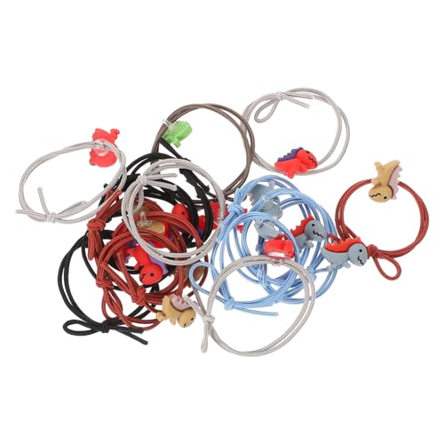 VALICLUD 20 Stück Teiliges Elastische Haargummis mit Niedlichen Dinosaurier und Cartoon Tier Motiven Weiche Strapazierfähige Haarschleifen für Mädchen Dehnbar und Haarschonend für DIY von VALICLUD