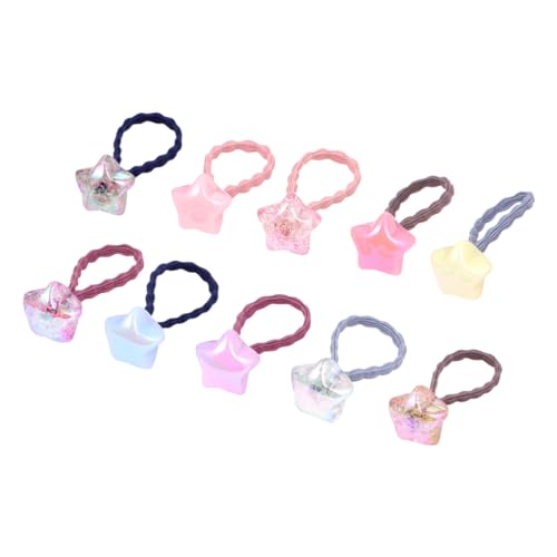 VALICLUD 20 Stück Teiliges Haargummi für Mädchen Elastische Haarschleifen in Sternform Schadstofffreie Haarbänder in Bunten Farben Weiche Zopfgummis Schonend für Kinderhaar Zufällige Farbe von VALICLUD