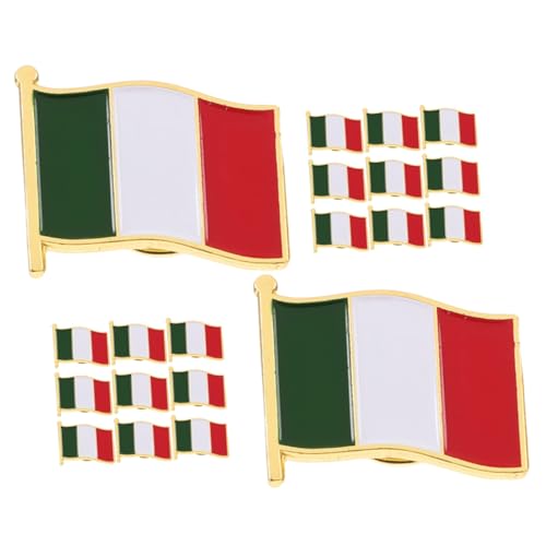 VALICLUD 20 Stück Teiliges Italien Flaggen Anstecknadel Brosche mit Butterfly Verschluss Leichtes National Pin Abzeichen für Kleidung Schals Taschen Elegantes Italien Fan Zubehör von VALICLUD