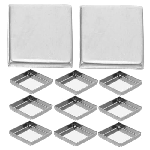 VALICLUD 20 Stück Teiliges Leere Quadratische Metall-panels Robuste Kompakte Blush Lidschatten-nachfüllpfannen für DIY Make-up-paletten Organizer und Pigment-depotting von VALICLUD