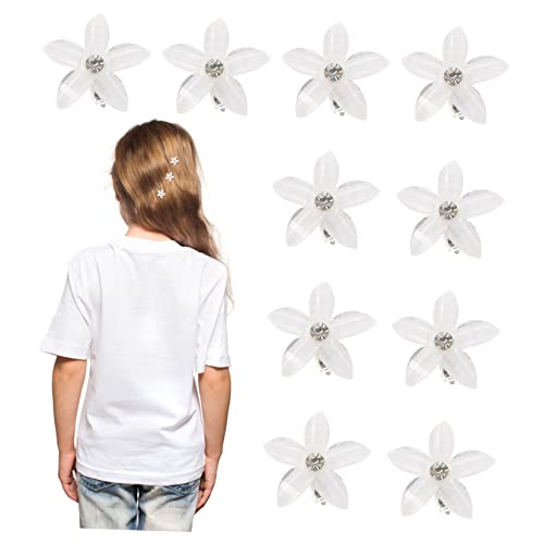 VALICLUD 20 Stück Teiliges Mini Blüten Haarspangen mit Strass Kleine Haarklammern für Mädchen Kompakte Blumenklaue Modischer Haarschmuck zum und Verzieren von Zöpfen und Pferdeschwänzen von VALICLUD