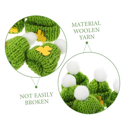 VALICLUD 20 Stück Teiliges Mini Strickmützen aus Weichem Garn in Grün Weiß und Gold für DIY Bastelprojekte Puppenaccessoires Partydekorationen und Kreative Handarbeiten zu St Patrick Day von VALICLUD