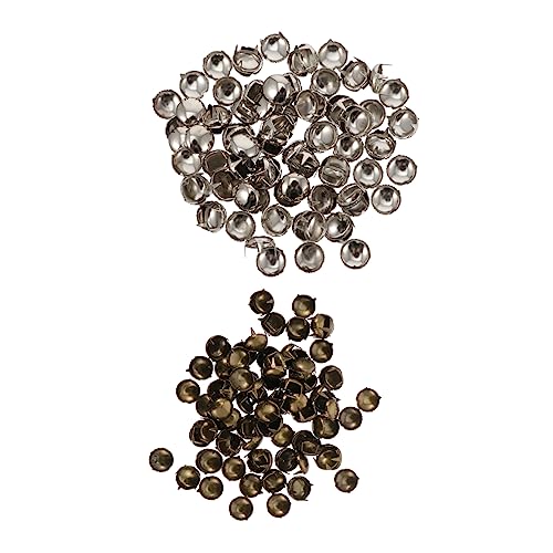 VALICLUD 200 Stück Teiliges Runde Metall Ziernieten Langlebiger Krallen Design Silber und Antikbronze für Lederhandwerk Kleidung Schuhe und DIY Verzierungen von VALICLUD