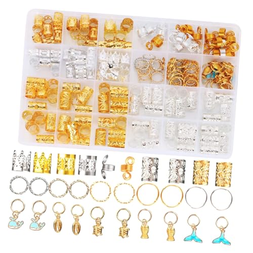 VALICLUD 200Stücke Flechtschmuck Dreadlocks Ringe Haarschmuck für Damen Leicht und Tragbar für Verschiedene Haarstyles Accessoires für Besondere Anlässe von VALICLUD