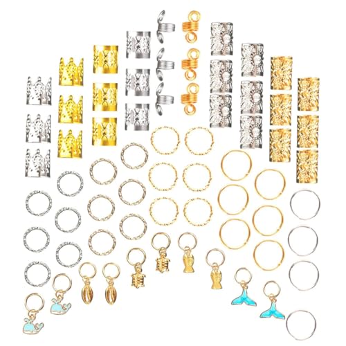 VALICLUD 200stücke Haaraccessoires Für Zöpfe Zopfanhänger Haaranhänger Dreadlock-flechtaccessoires Dreadperlen Flechtschmuck Zopfschmuck Dreadlock-accessoires Haarschmuck Ringe Frauen von VALICLUD