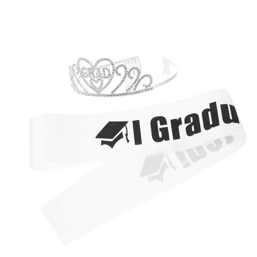 VALICLUD Graduation Party Supplies Set Mit -metallschärpe Und Krone Für Absolventen Sash Mit Ich Abgeschlossen Und Eleganter Für Abschlussfeiern Und Fotorequisiten von VALICLUD