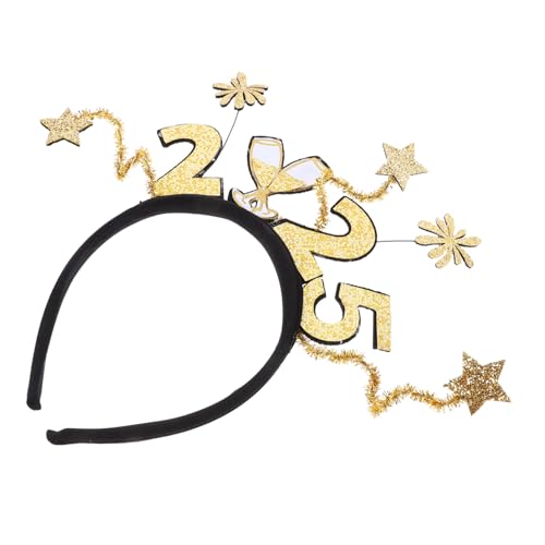 VALICLUD 2025nummer Stirnband Für Neujahr Kopfbedeckung Für Party Stirnband Für Erwachsene Haarspange Mit Stern-topper Wiederverwendbar Cosplay-kopfbedeckung von VALICLUD