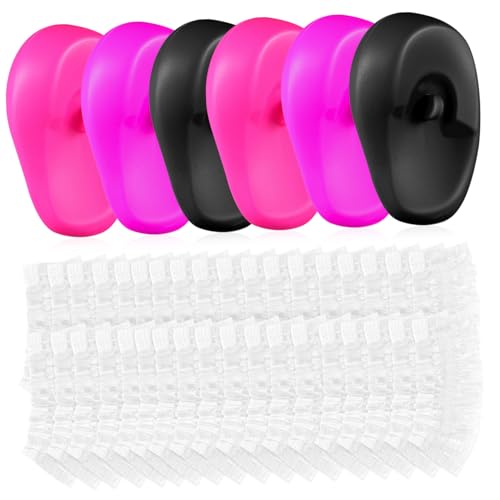 VALICLUD 206 Stück Teiliges Einweg Dusch Ohrenschützer und Wiederverwendbare Silikon Haarschutz Ohrabdeckungen Wasserdichte Ohrenschützer für Damen und Herren Beim Haarewaschen und Färben von VALICLUD