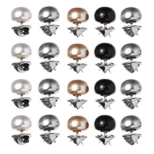 VALICLUD 20Pcs Frauen Hemd Brosche Tasten Perle Abdeckung Up Taste Pin Sicherheit Brosche Tasten Metall Krawatte Tacks Pin für Kleidung Kleid Liefert von VALICLUD