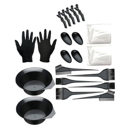 VALICLUD 21 Stück Haarfarben-Kit haarfärbepinsel hair dye Haarfärbemittel Set für Highlights Haarfärbemittel Pinsel hair color spray werkzeug Haarfärbe-Set Haarfärbemittel-Set Plastik Black von VALICLUD