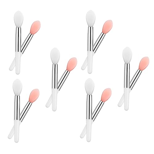 VALICLUD 24 Stück Silikon Lippenpinsel Tragbarer Lippenstift Applikator Kleine Make up Tools Für Frauen Für Lippenmasken Und Lipgloss Transparent Und Rosa von VALICLUD