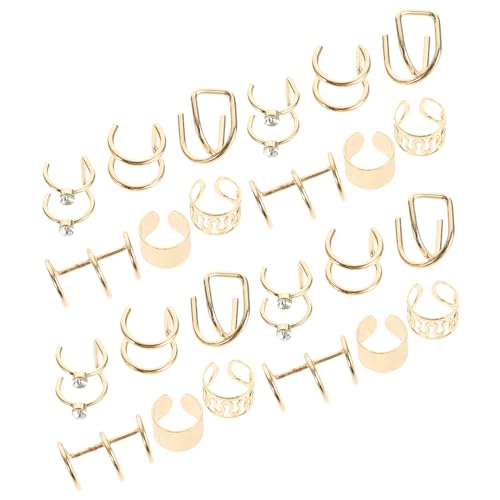VALICLUD 24stücke Ohrklemmen Für Damen Mit Piercing Goldener Ohrclip Ohrmanschetten Leichter Ohrschmuck Einfach Anzuziehen Für Verschiedene Anlässe von VALICLUD