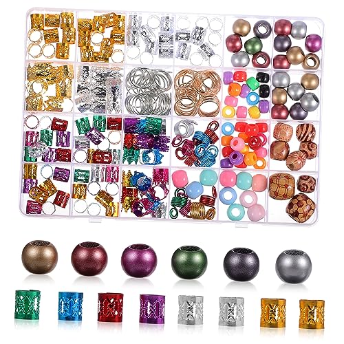 VALICLUD 278Stücke Haarschmuck für Zöpfe Perlen Spiralklammern und Geflecht Ringe für Dreadlocks Exquisites Haardesign Zubehör für Männer für Partys und Besondere von VALICLUD