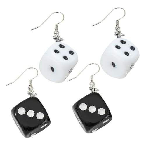 VALICLUD 2paare Würfelohrringe Für Frauen Punk-würfel-design Baumelnde Würfel-anhänger Leicht Und Angenehm Zu Tragen Ästhetische Accessoires Mit Würfelschmuck von VALICLUD