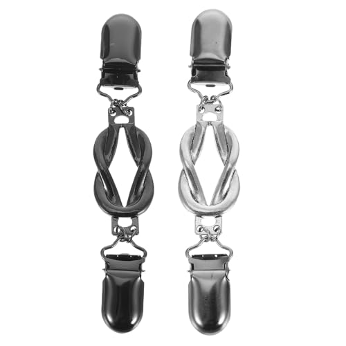 VALICLUD 2Pcs Attraktive Strickjacke Clips Kleiderbefestigungen Anti-Schlupf-Pullover-Clips für Schals/Schals/Kleider (Gunmetal Grau, Silber) von VALICLUD