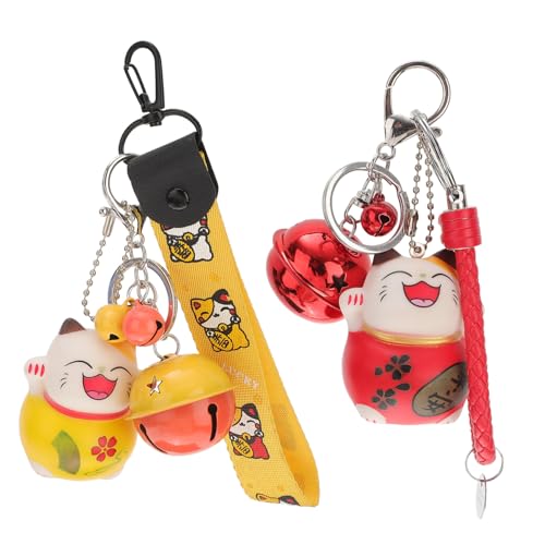 VALICLUD 2St Armband Katze Schlüsselanhänger Auto-Schlüsselanhänger Tier-Schlüsselanhänger Cartoon cat der glücksbringer Schlüsselanhänger-Ornamente Schlüsselhalter Umweltschutz-PVC von VALICLUD