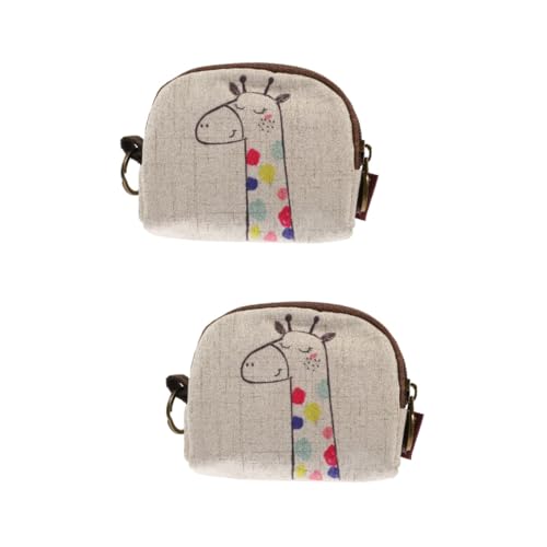 VALICLUD 2stücke Münzbeutel Giraffenmuster Mit Reißverschluss Praktische Aufbewahrung Für Schlüssel Und Ohrhörer Für Damen Und Herren von VALICLUD